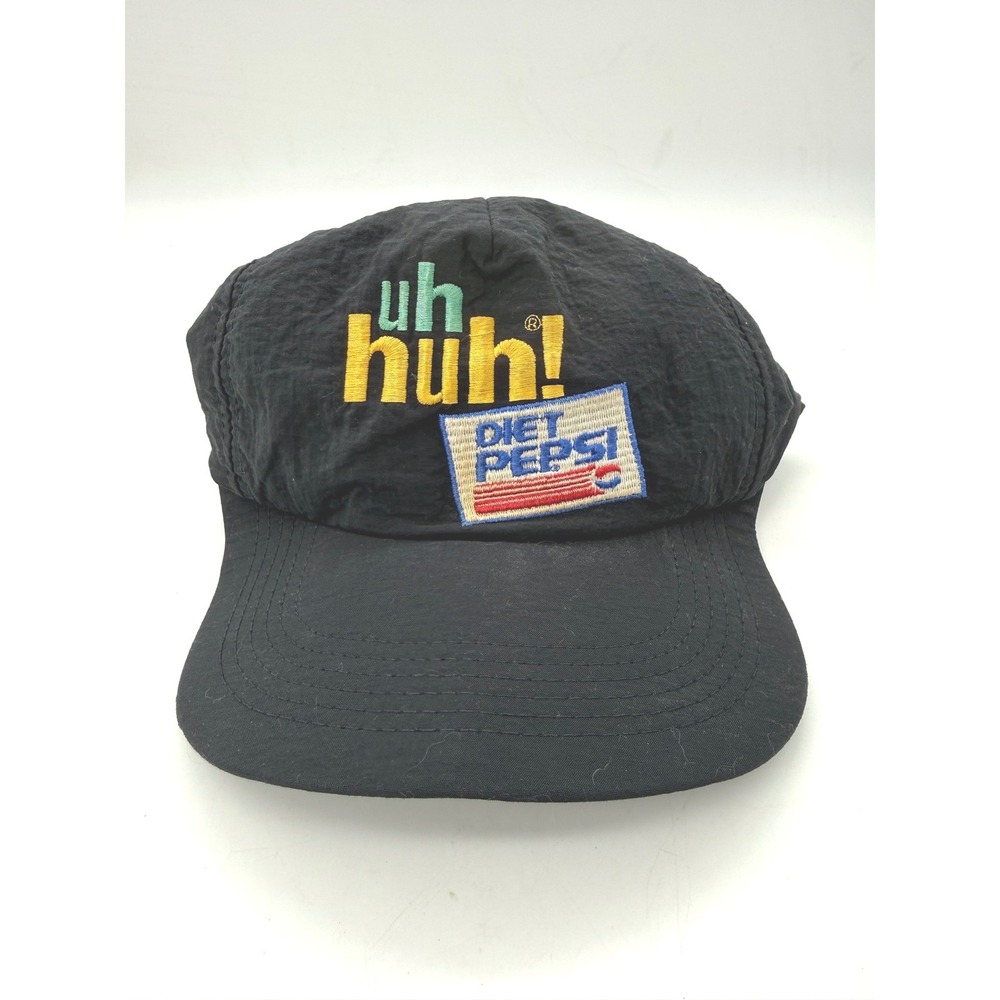 Vintage Diet Pepsi Uh Huh Snapback Hat Black 90s AB Emblems Cap Ray Charles Era